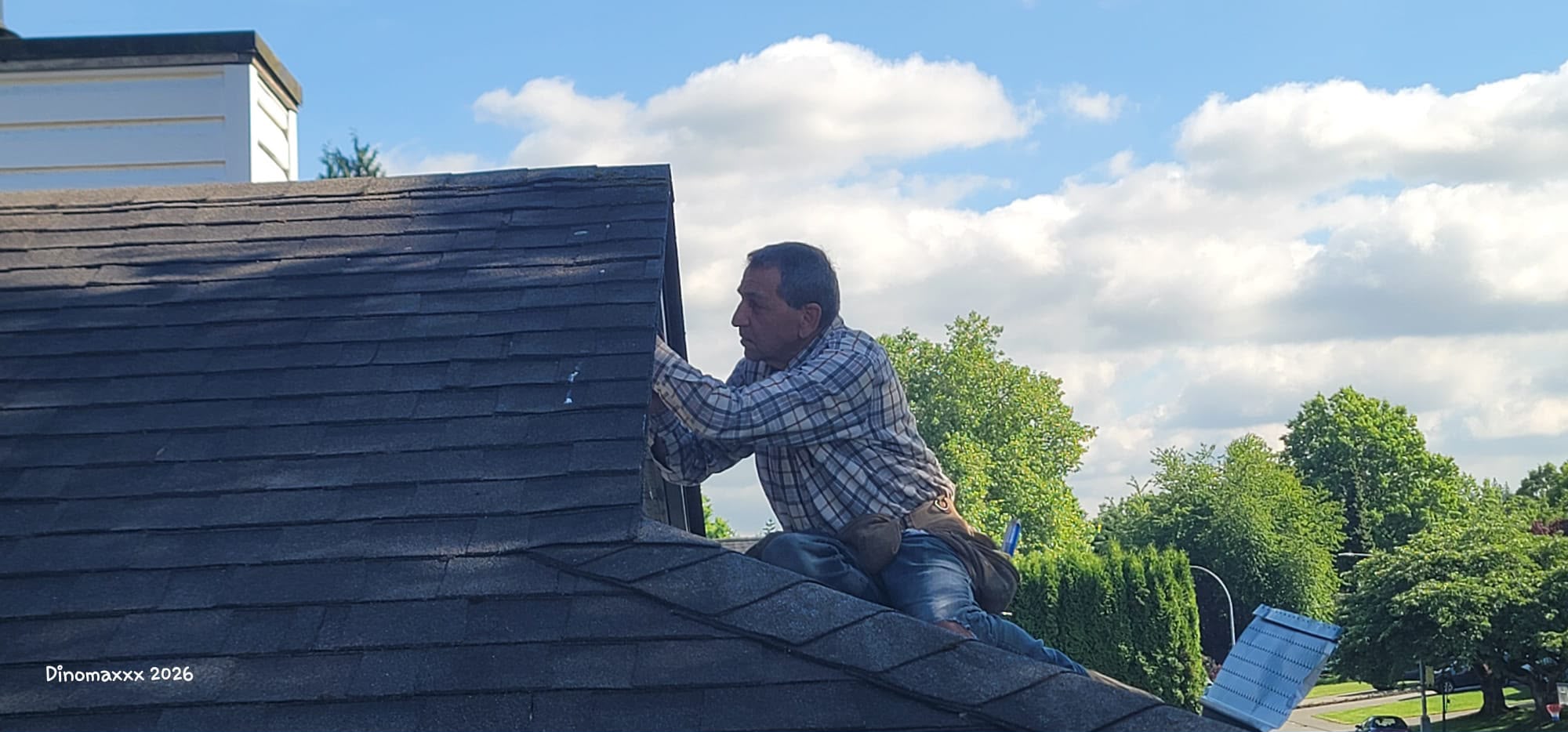 Stefan working on soffits