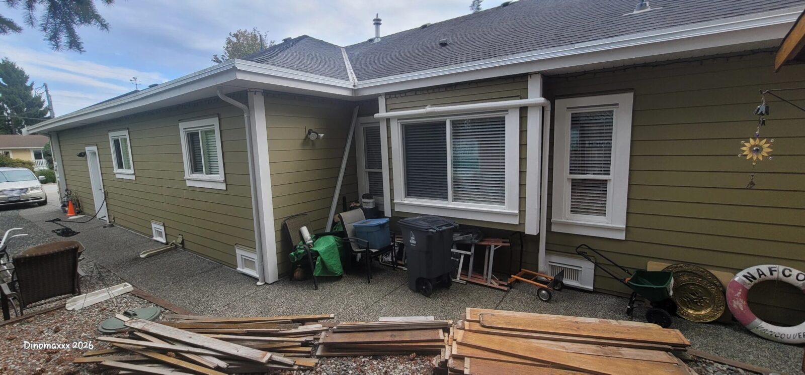 Exterior renovation of house in progress